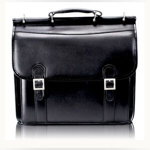 NEW Mcklein HALSTED | 15" Leather Double-Compartment Laptop Briefcase